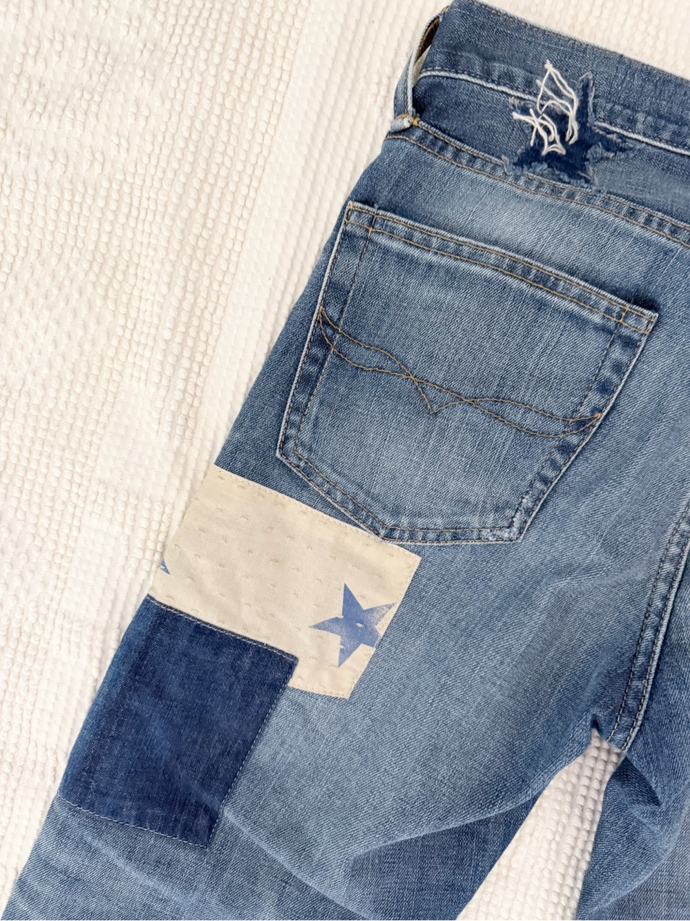 Polo Ralph Lauren Women's Jeans 27 The Waverly Straight Crop Star Patchwork Pant - Picture 9 of 9